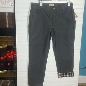 NWT Blue Mountain Gray Flannel Lined 100% Cotton Pants Plus Size 16